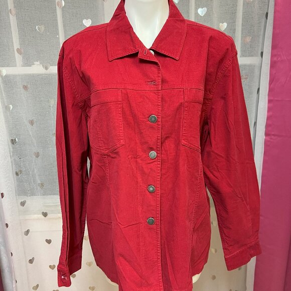 Chico's Tops - #147 Chico's Red Button-Down Dress Shirt Size 3 (16)